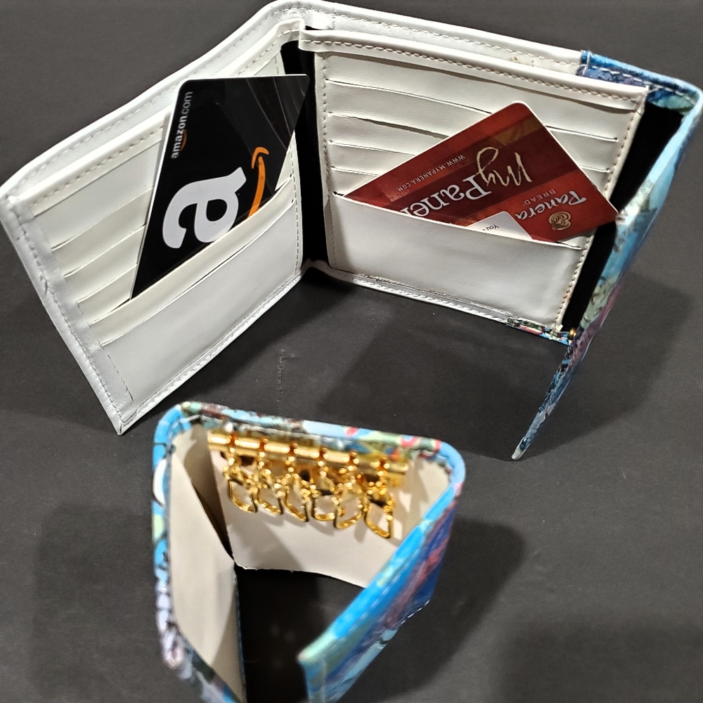 2 Piece Combo Set Tri-fold Wallet & Key Wallet